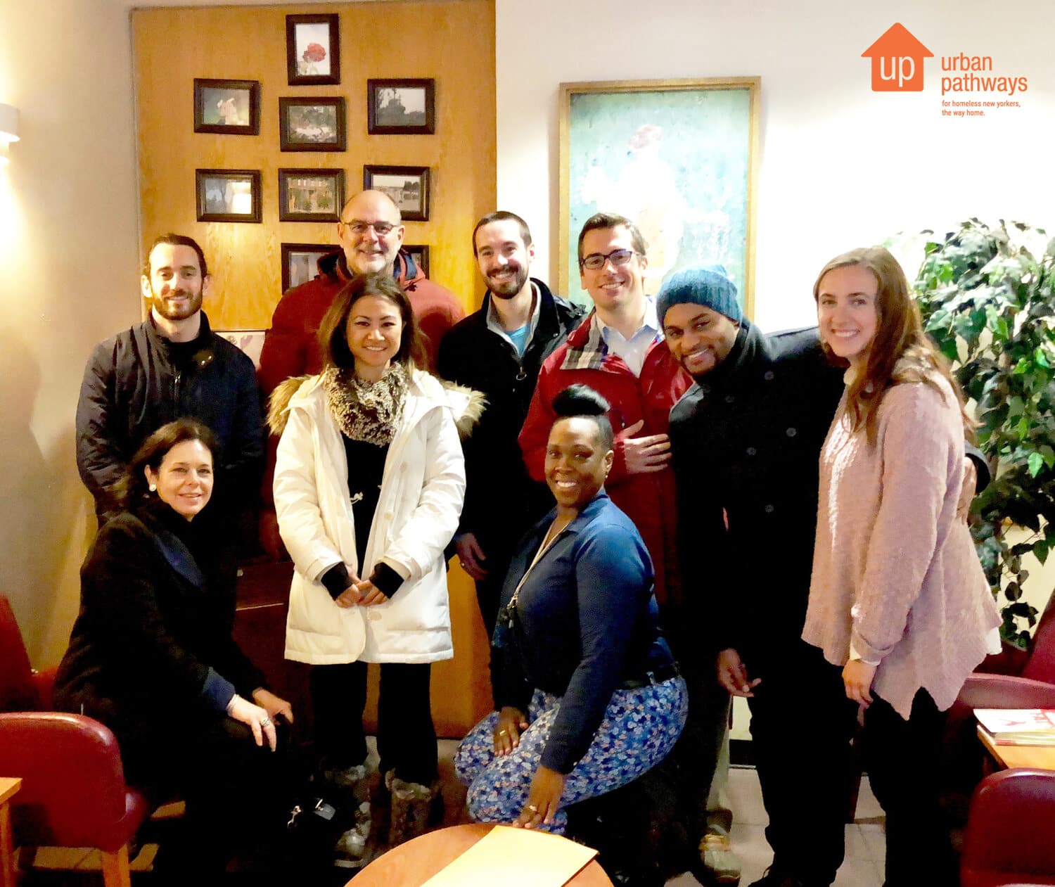 Paco Underhill at Ivan Shapiro House with staff and a group during a three-site tour last year.